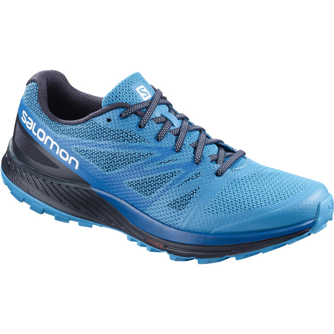 SALOMON SENSE ESE Philippines - Men's Trail Running Shoes - Blue/Navy | 412809-QBL